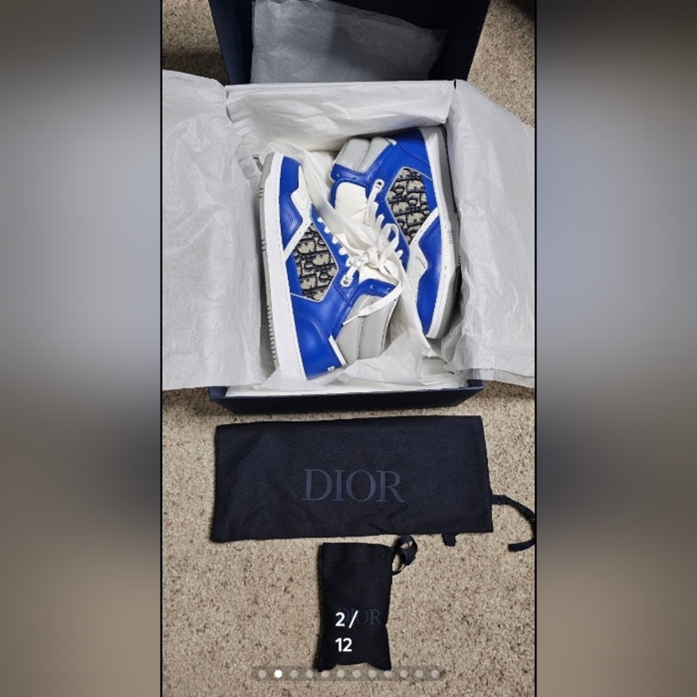 Dior B27 High Top Sneaker Men Brand New - Blue - size 9 US 42 EU. - Picture 4 of 11